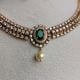 Handmade Brass Metal Jewellery Green Pearl Necklace Set